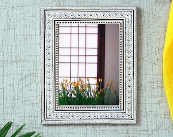 Hand-Carved Wooden Mirror | Rajasthani Style Wall Decor