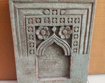 Traditional Vintage Handmade Decorative Jharokha | Rajasthani Style Hand-Carved Wooden Jharokha, Wall Decor Hand-Painted Ethnic Indian Style