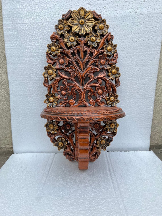 Pooja on sale wooden shelf
