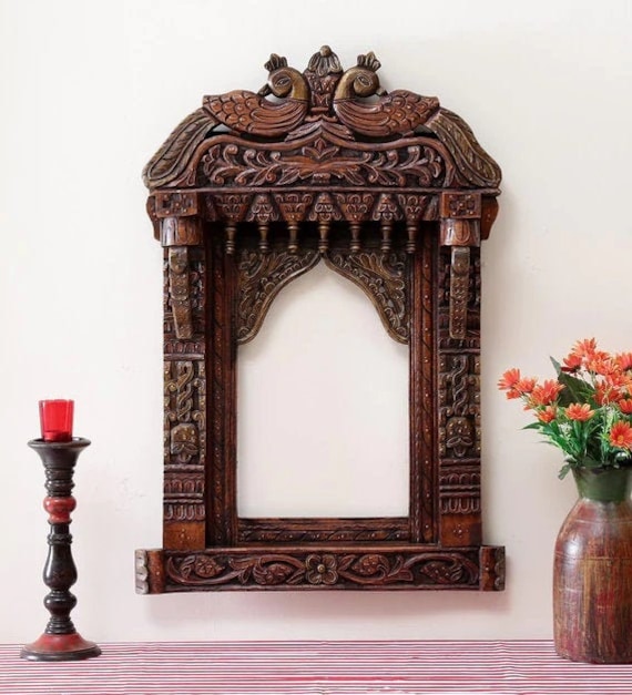 Hand-carved Wooden Peacock Jharokha | Rajasthani Wall Decor - Etsy