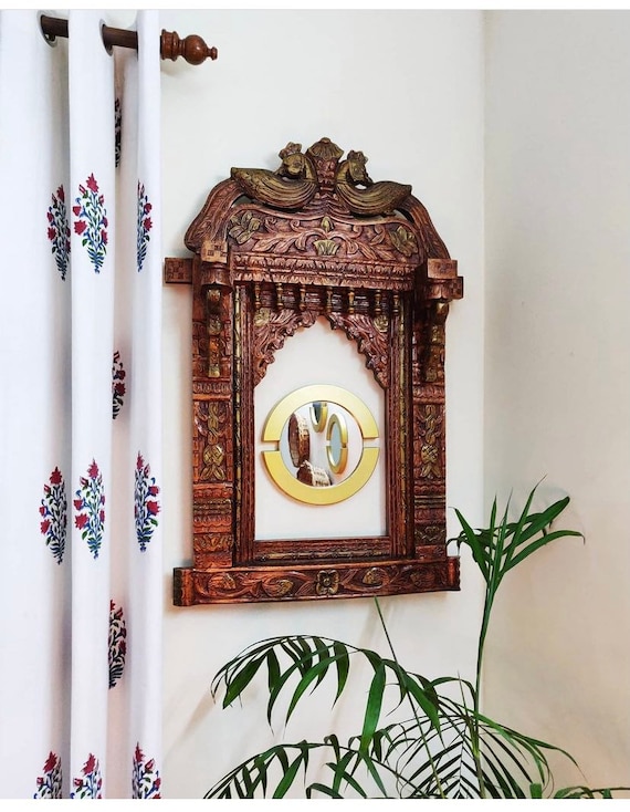 Traditional Wooden Peacock Jharokha Rajasthani Style Hand-carved