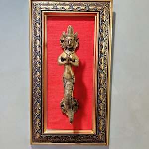 Ethnic Carved Krishna idol Design Prabhavali Frame Brass Wall Hanging, Brass Wall Hanging, Indian Home Decor, Brass Wall Decor