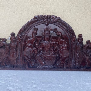 WOOD CARVED GAJALAKSHMI special wall art,decorative wall panels,pooja room decor,south indian carvings,lakshmi wall panel,main door decor