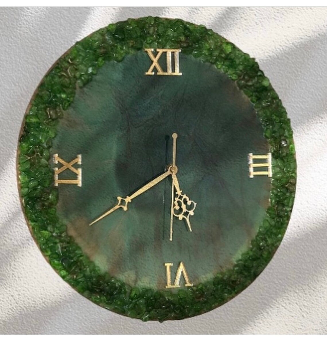 Handmade Resin Wall Clock in White and Black Colour With Etsy