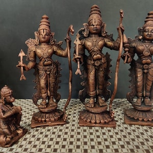 Handmade Ram Darbar Brass Statue/idol, Indian Brass Art, Brass God Idol, Brass Sculpture, Brass Figurine Large, Home Decor Statue