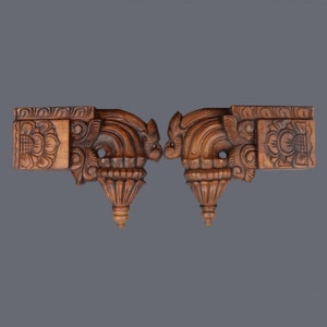 Antique Wooden Carved Parrot Wall Bracket, Old Home Decor Corbel, Wood Wall Bracket, shelf Shelving Handcrafted Wooden Hand Made Carving