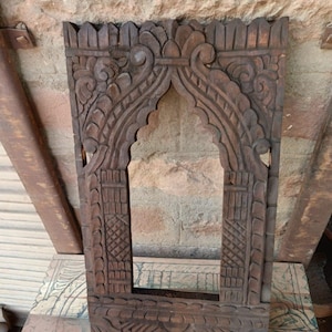 Hand-Carved Wooden Jharokha Wall Decor | Rajasthani Style Indian Frame