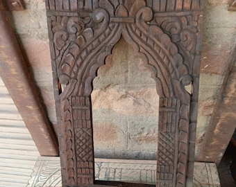 Hand-Carved Wooden Jharokha Wall Decor | Rajasthani Style Indian Frame