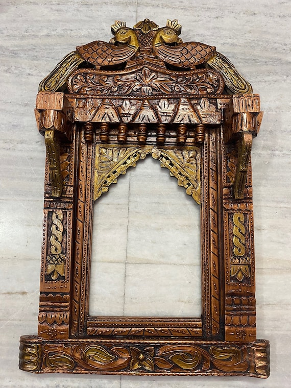 Traditional Wooden Peacock Jharokha Rajasthani Style Hand-carved