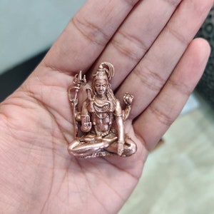 Estátua de Shiva, ídolo de Shiva meditando de 4 polegadas, Shiv Murty, Siva, Adiyogi, deus hindu para ioga, dança, artes, meditação, tempo e destruição.
