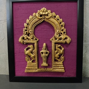 Ethnic Carved Vitthal Maharaj Prabhavali Frame Brass Wall Hanging, Brass Wall Hanging, Indian Home Decor, Brass Wall Decor