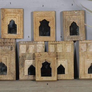 Traditional Wooden Decorative Jharokha | Old Indian Bleach Temple Mirror , Reclaimed Mirror, Antique Furniture,  Wall hanging mirror frame