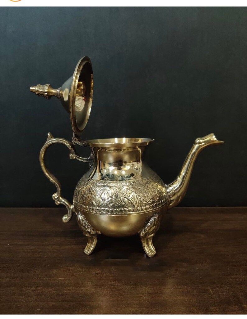 Vintage Brass Tea Pot Hand Made Tea Pot Middle East Tea Etsy