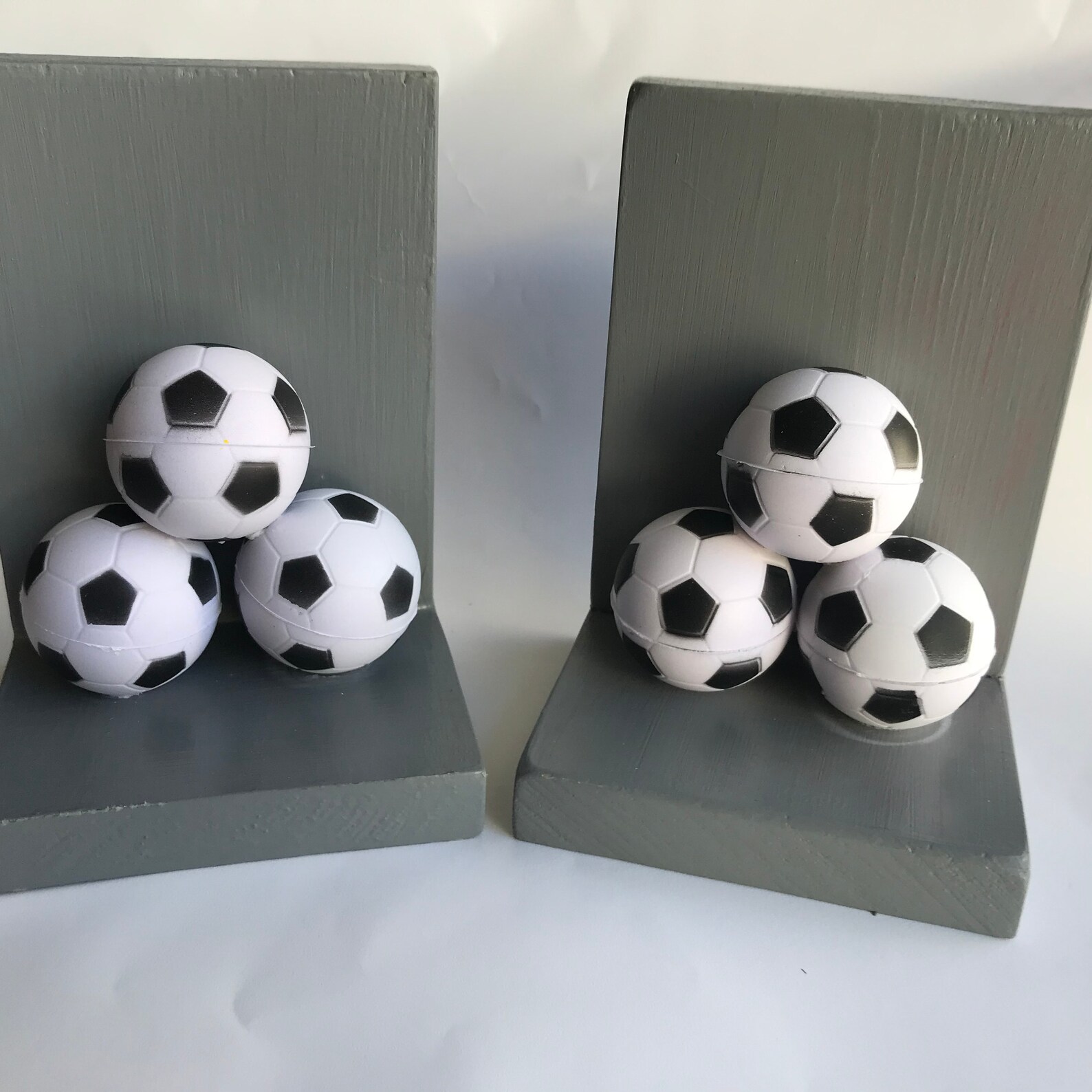 Mini Football Bookends Kids Bedroom Football Lovers Rustic Etsy