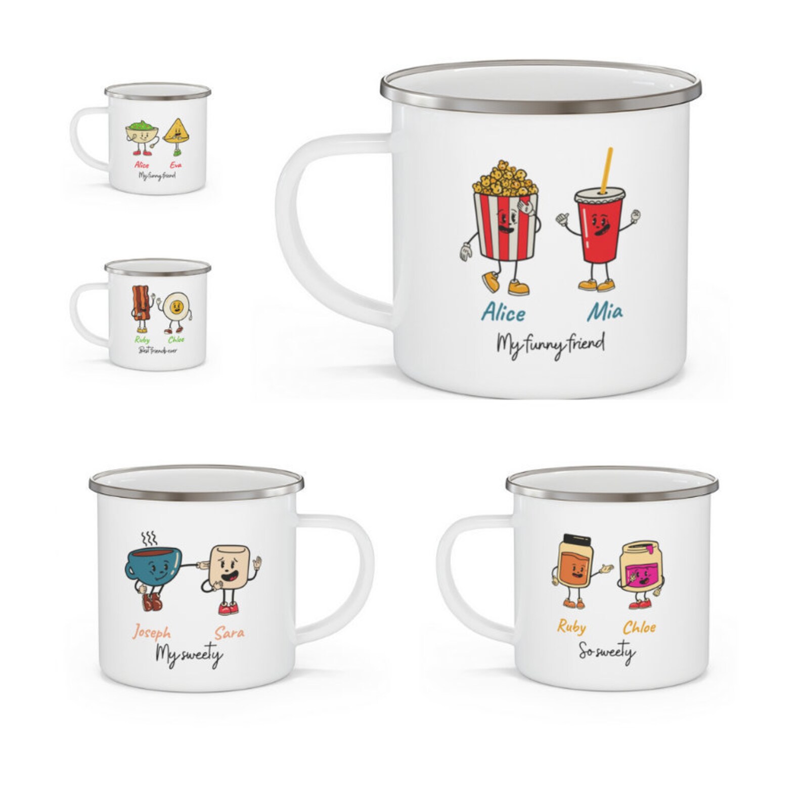 Personalized Couple Enamel MugCustomizable mug with name | Etsy