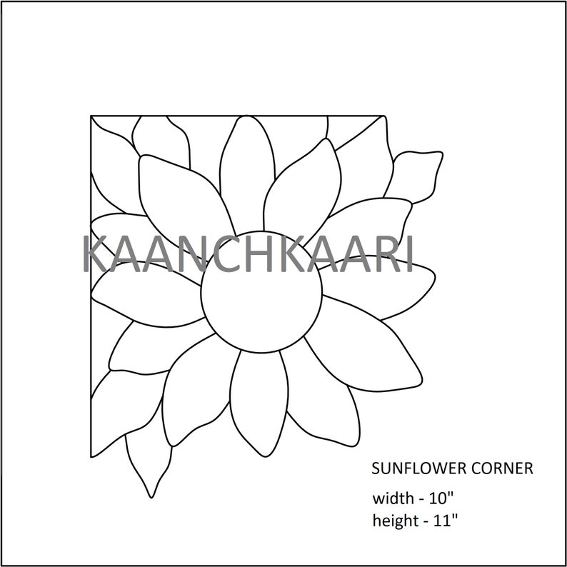Sunflower Corner Stained Glass Pattern Digital Etsy