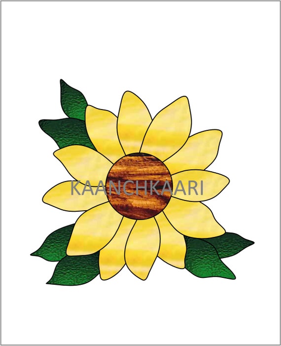 Stained Glass Pattern Suncatcher SUNFLOWER 6 x | Etsy
