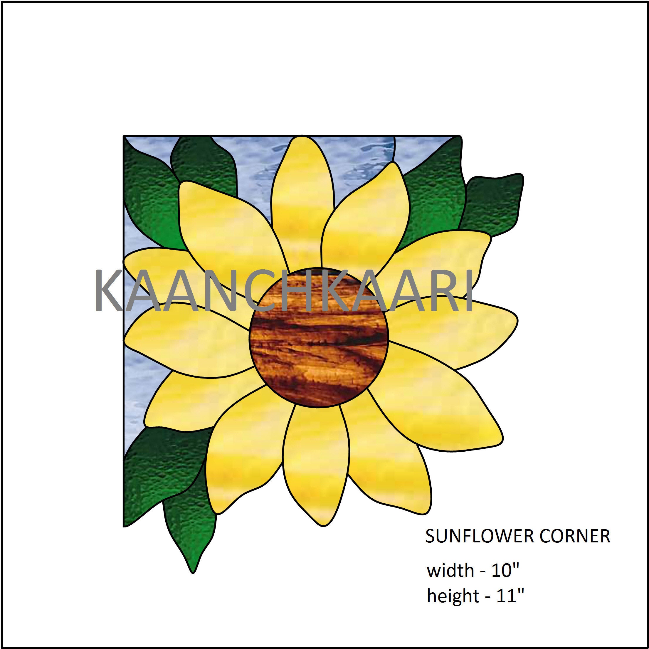 Sunflower Corner Stained Glass Pattern Digital - Etsy