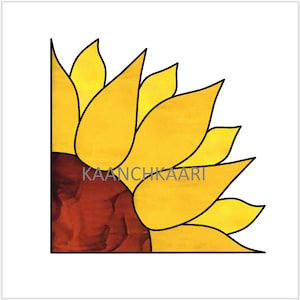 Sunflower Stained Glass Pattern  Spinner (digital)