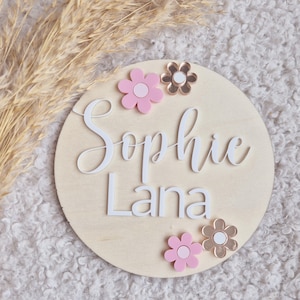 Annonce de naissance, cadeau de naissance, faire-part de naissance, plaque nominative en bois