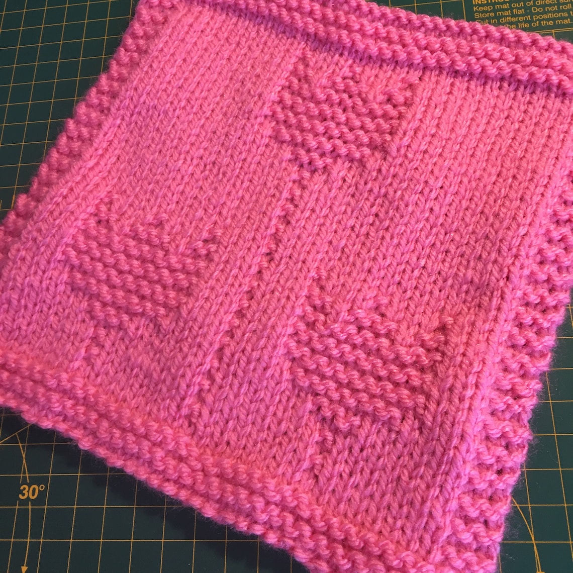 Knitting Pattern Flower Dishcloth 8 inch Square Washcloth Etsy