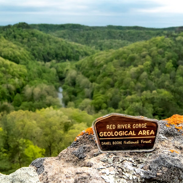 Red River Gorge Lapel Pin - Daniel Boone National Forest Sign Acrylic