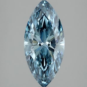 2.51 CT Fancy Vivid Blue Marquise Lab Grown Diamond: VS1 Clarity, IGI Certified