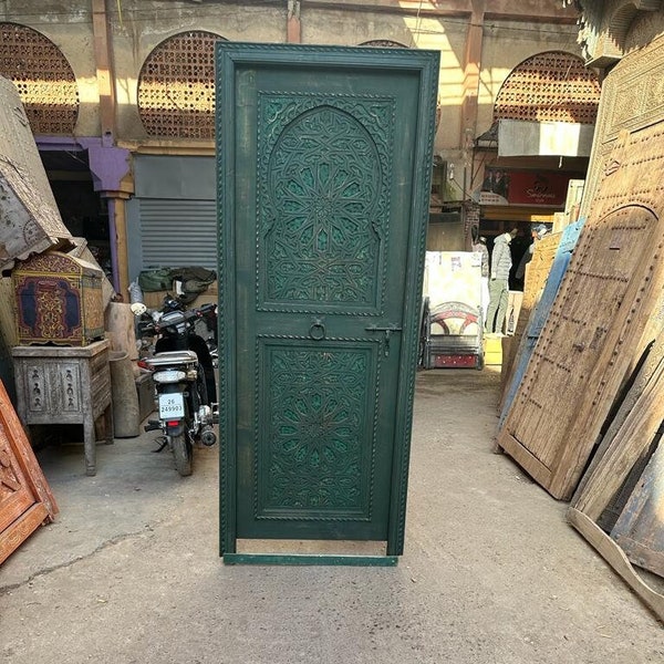 Moroccan Berber Door,Carved wooden door, Natural Wood "Cedar".