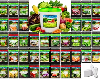 40 Vegetable Seeds for Planting Your Outdoor/Indoor Home Garden. 46,000 Heirloom Non-GMO Veggie Seeds. FREE 150+ Page Online Growers Guide