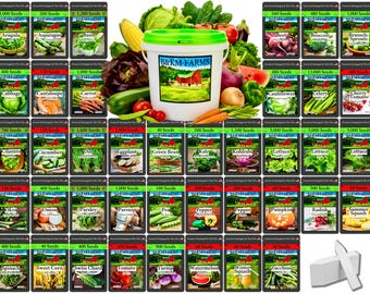 40 Heirloom Vegetable Seed Vault, 46,000 Seed Variety Garden Starter Kit