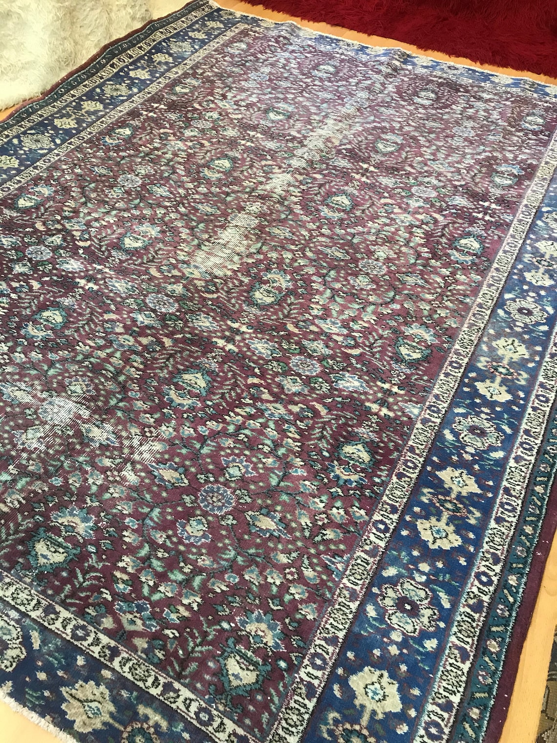 Vintage Turkish Rug Antique Rug Livingroom Rug 8.8x6.9 Etsy
