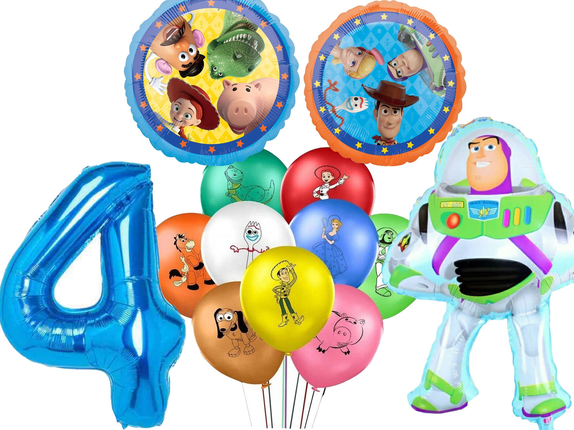 Toy Story Balloons 4th Birthday Party 13 piece set UK Seller Etsy