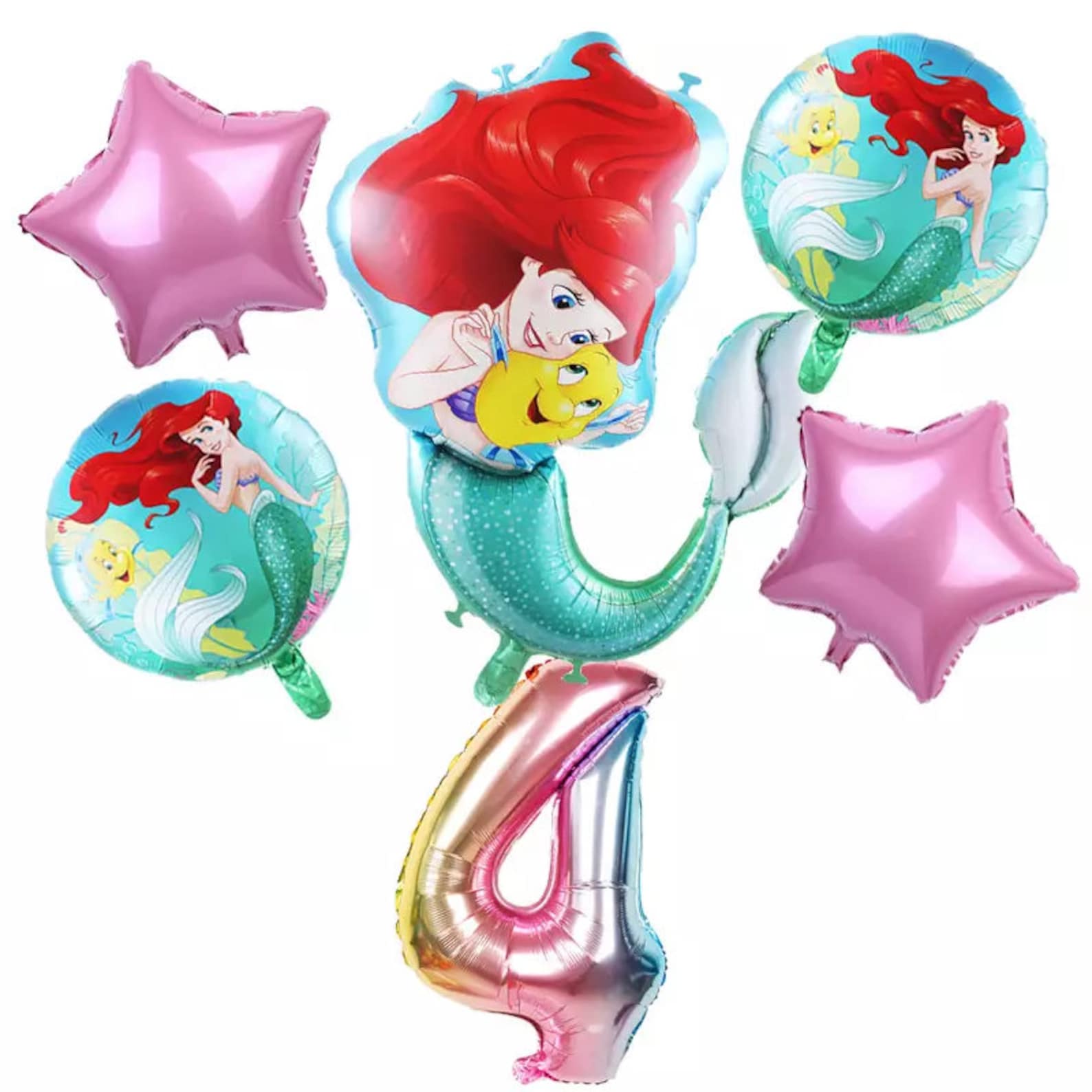 Little Mermaid Balloon Set for 4th Birthday Party FOIL HELIUM Etsy UK