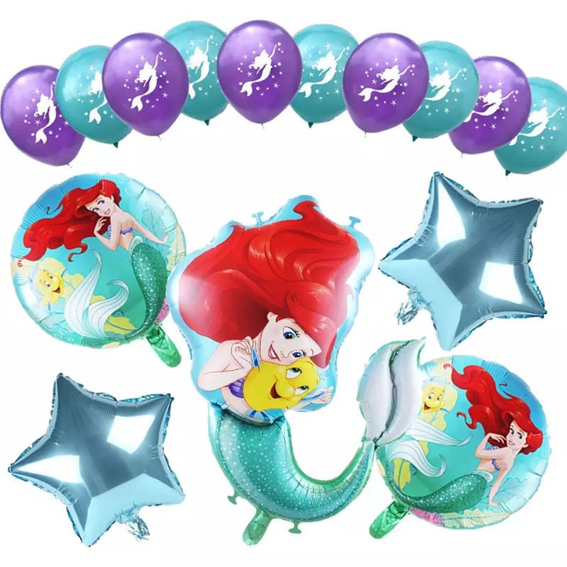 Little Mermaid Balloon Set for Birthday Party FOIL HELIUM Etsy