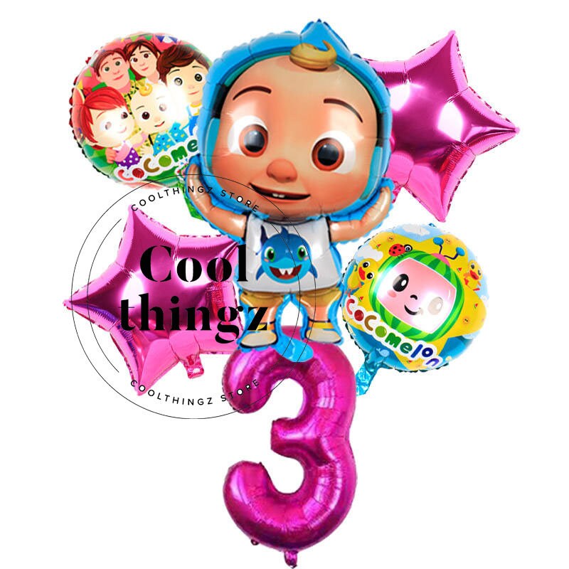 Cocomelon Pink Balloon Set for 3rd Birthday Party Foil Helium | Etsy