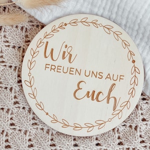 Zwillinge Meilensteinkarte Wir freuen uns auf euch / Zwillinge
