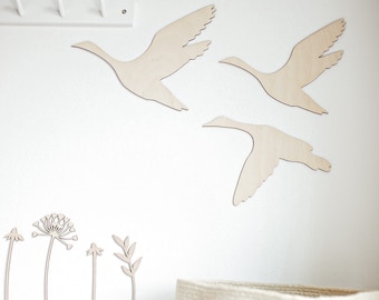 3 wooden geese | nursery decoration