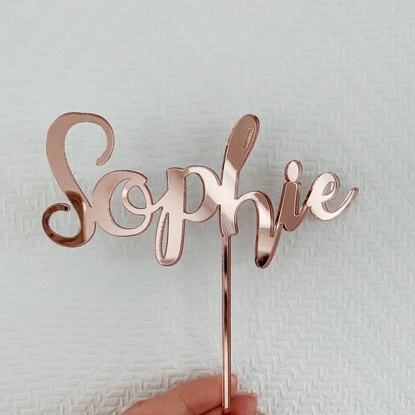 Personalisierter Caketopper Roségold, Gold