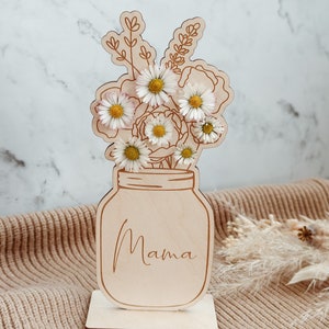Holzvase für eigene Blumen personalisiert | Muttertag