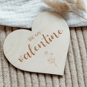Valentinstag Herz aus Holz "Be my valentine"