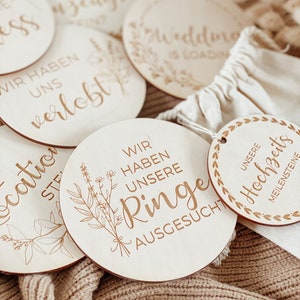Meilensteinkarten Hochzeit inklusive Aufbewahrungstasche | Geschenk zur Verlobung