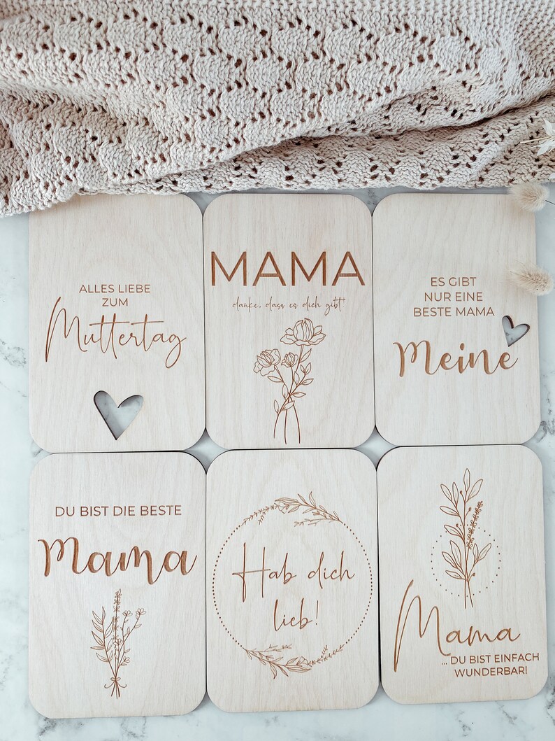 Wooden Mother's Day Card Various designs image 2