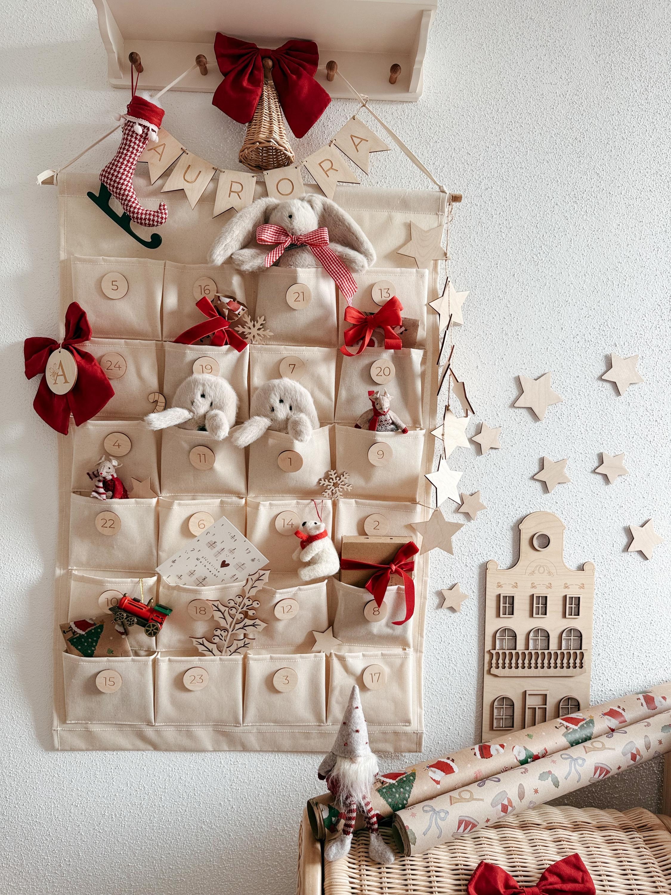 24 Autocollants Numérotés Pour Calendrier De L'Avent DIY – Noël, Idéal Pour Sacs Cadeaux Et Boîtes