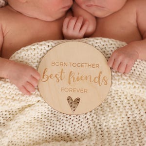Meilensteinkarte Best friends forever / Zwillinge