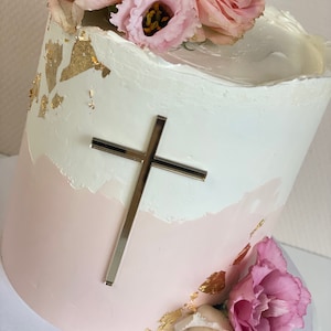 Baptism, confirmation or communion cake topper cross cake decoration image 2