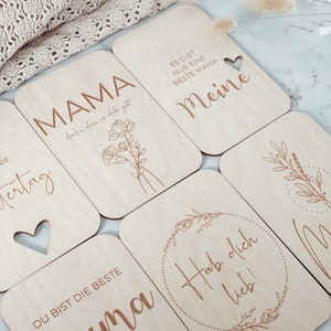 Karte zum Muttertag aus Holz Verschiedene Designs Bild 1