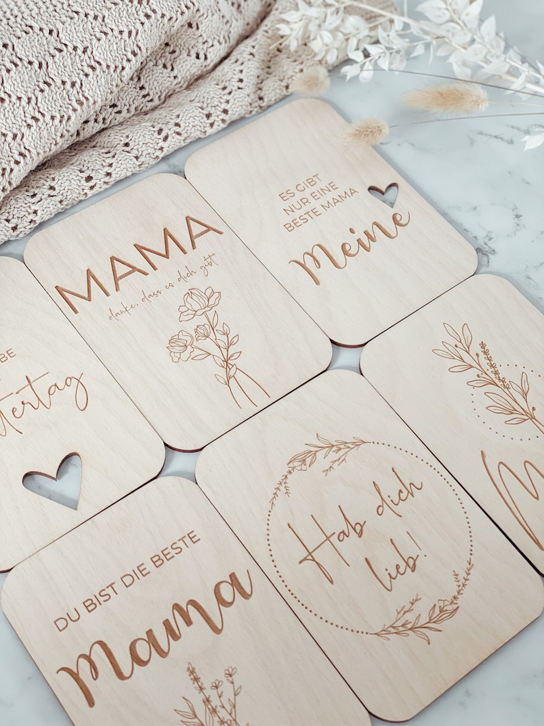 Wooden Mother's Day Card Various designs image 1