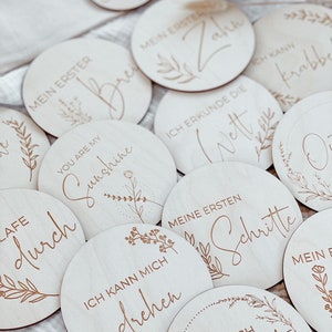 Meilensteinkarten Baby inklusive Aufbewahrungstasche | Boho / Floral