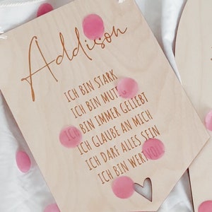 Affirmations wooden sign with name