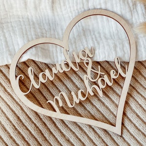 Personalisiertes Herz mit 2 Namen | Valentinstagsgeschenk